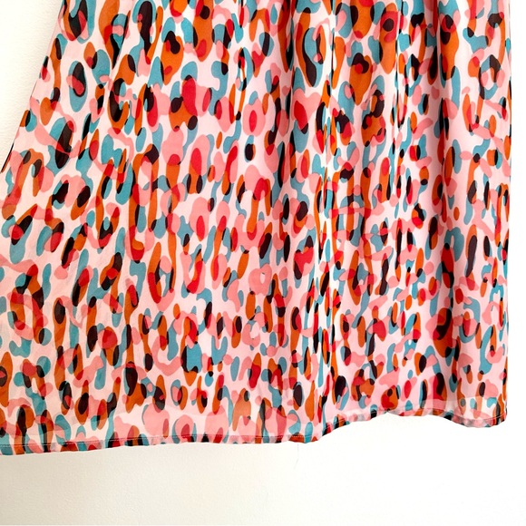 Jessica Simpson Red and Pink Smocked Mini Dress Size Small - Picture 6 of 9